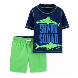 Carter’s Swim 2 pc Shark Squad Rashguard & Trunks